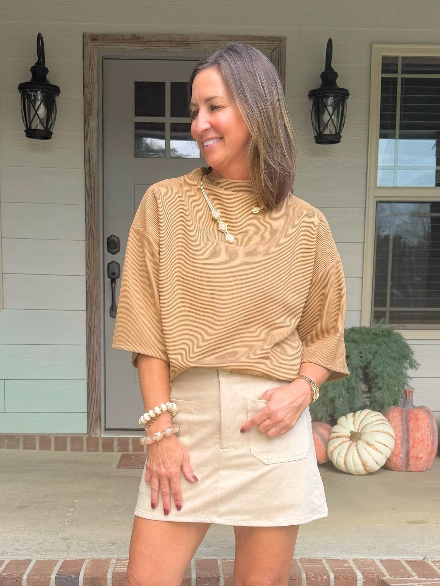 Beige Breeze Suede-Look Shorts - Jessi Jayne Boutique