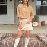 Beige Breeze Suede-Look Shorts - Jessi Jayne Boutique