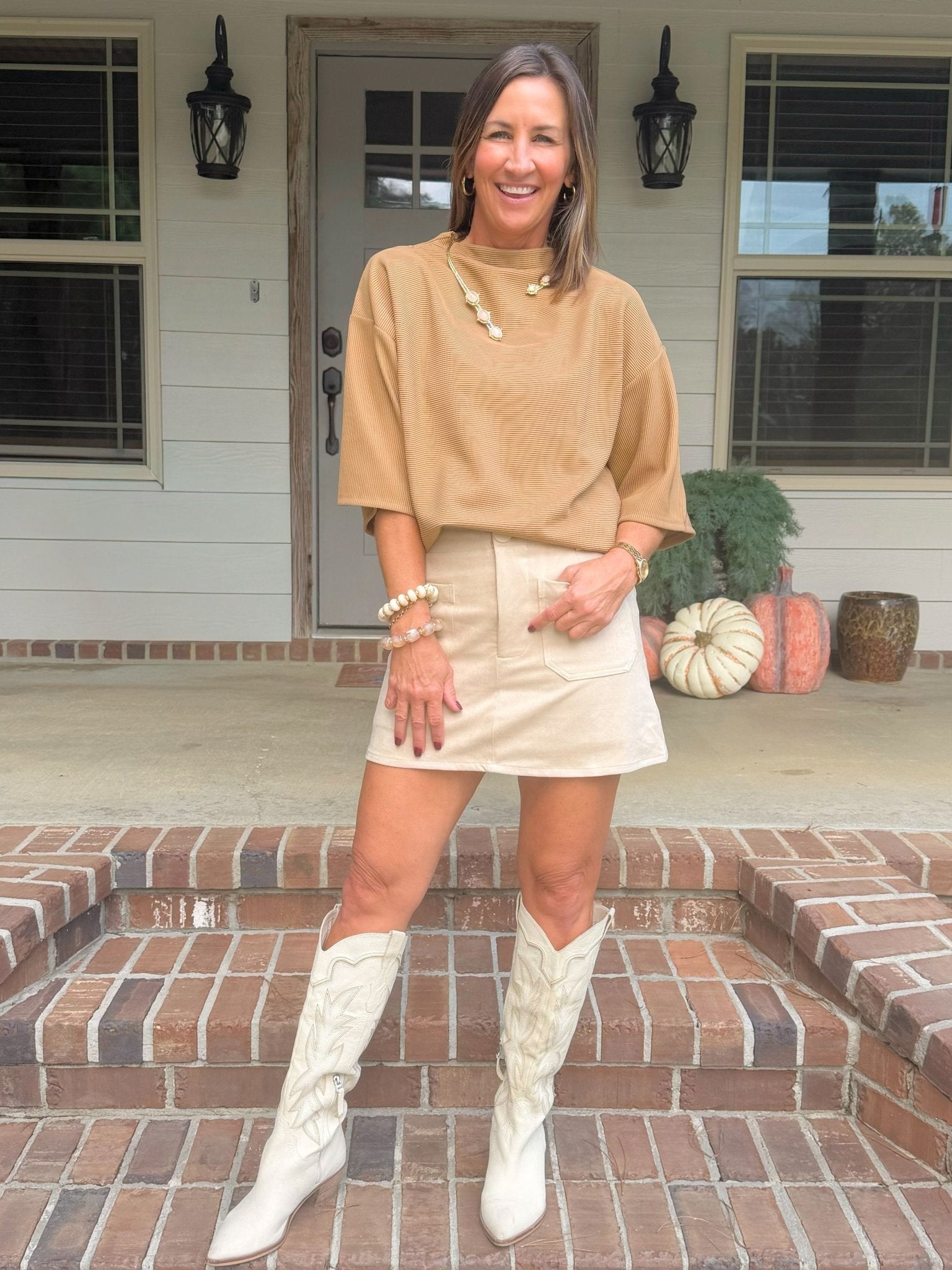 Beige Breeze Suede-Look Shorts - Jessi Jayne Boutique