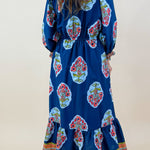 Garden Patchwork Border Midi Dress - Jessi Jayne Boutique
