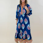 Garden Patchwork Border Midi Dress - Jessi Jayne Boutique