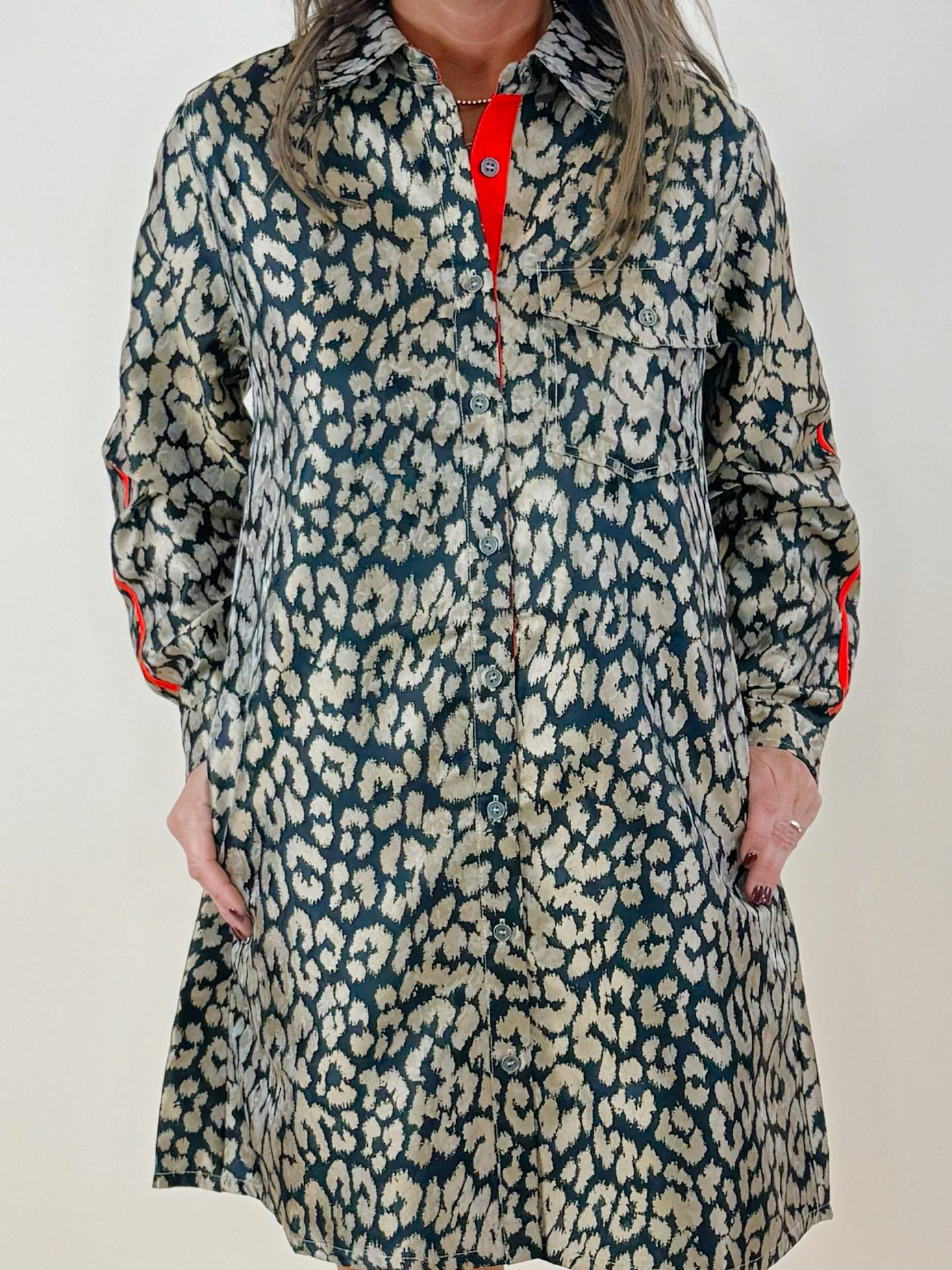 Wild Streak Button - Up Tunic Dress - Jessi Jayne Boutique