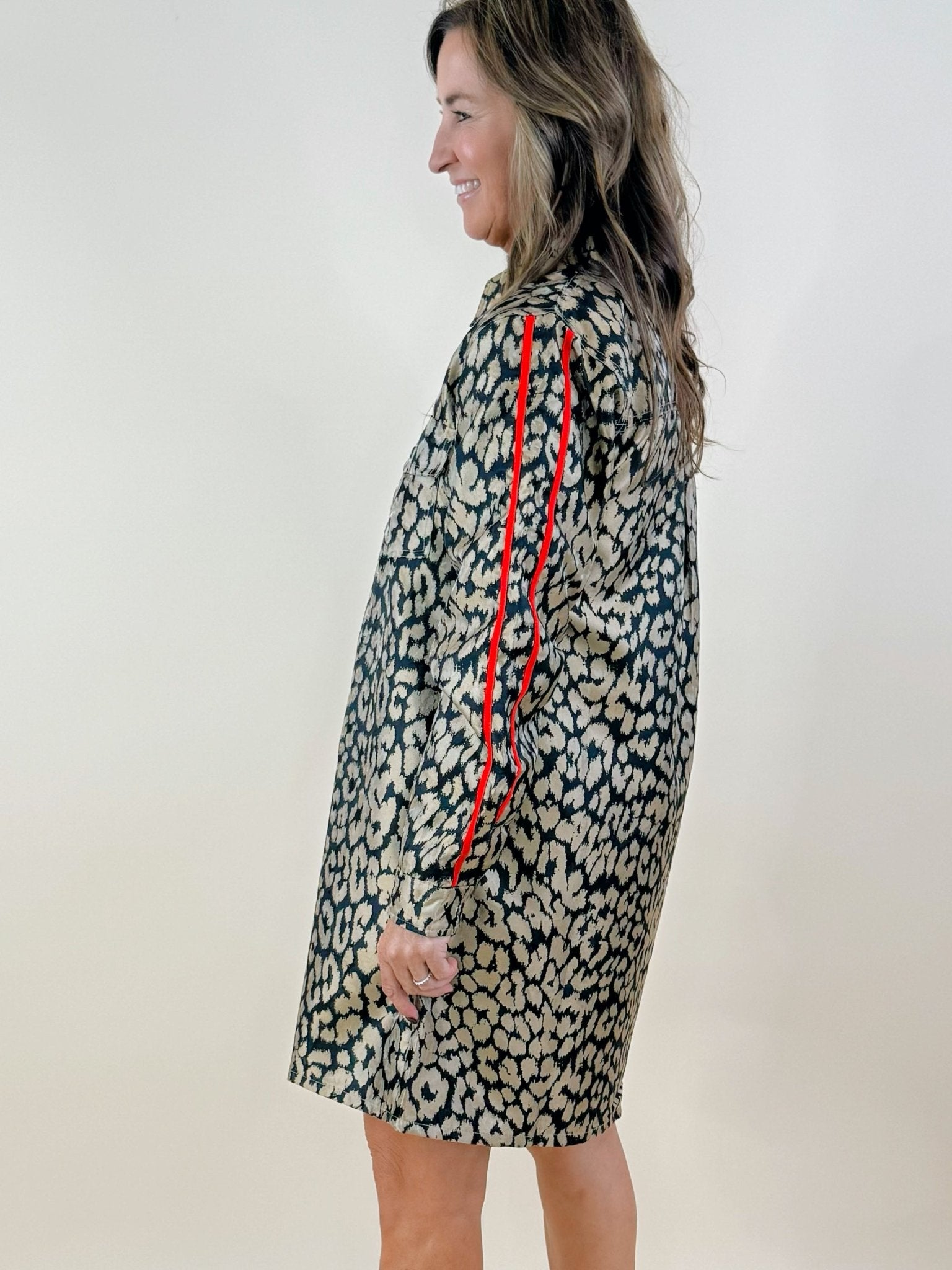Wild Streak Button - Up Tunic Dress - Jessi Jayne Boutique