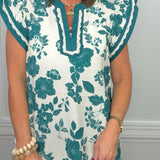 Emerald Garden Floral Blouse - Jessi Jayne Boutique