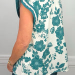 Emerald Garden Floral Blouse - Jessi Jayne Boutique