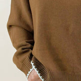 Chestnut Contrast Stitch Pullover - Jessi Jayne Boutique