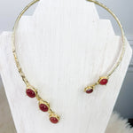 Crimson Cascade Stone Collar Necklace - Jessi Jayne Boutique