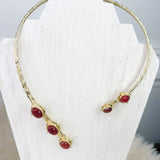 Crimson Cascade Stone Collar Necklace - Jessi Jayne Boutique
