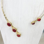 Crimson Cascade Stone Collar Necklace - Jessi Jayne Boutique