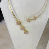 Blush Cascade Stone Collar Necklace
