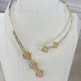 Blush Cascade Stone Collar Necklace