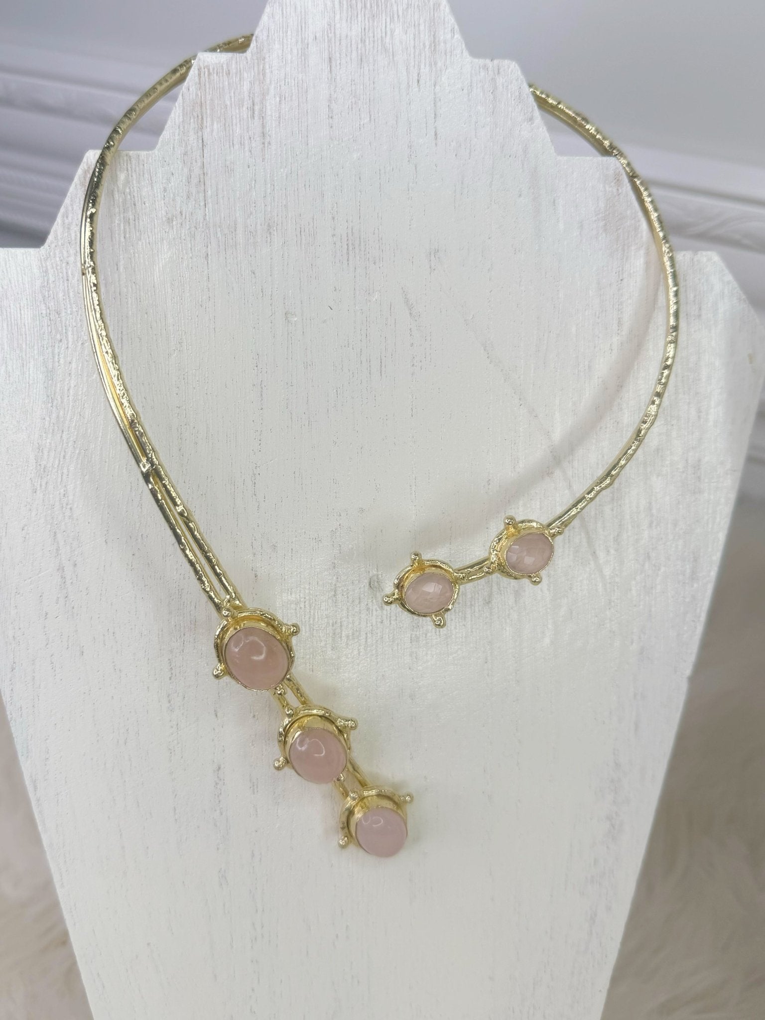 Blush Cascade Stone Collar Necklace - Jessi Jayne Boutique