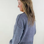 Stonewashed Mock Neck Sweater - Jessi Jayne Boutique