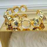Crystal Clear Faceted Stone Cuff