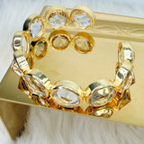 Crystal Clear Faceted Stone Cuff