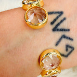 Crystal Clear Faceted Stone Cuff