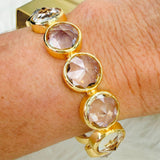 Crystal Clear Faceted Stone Cuff