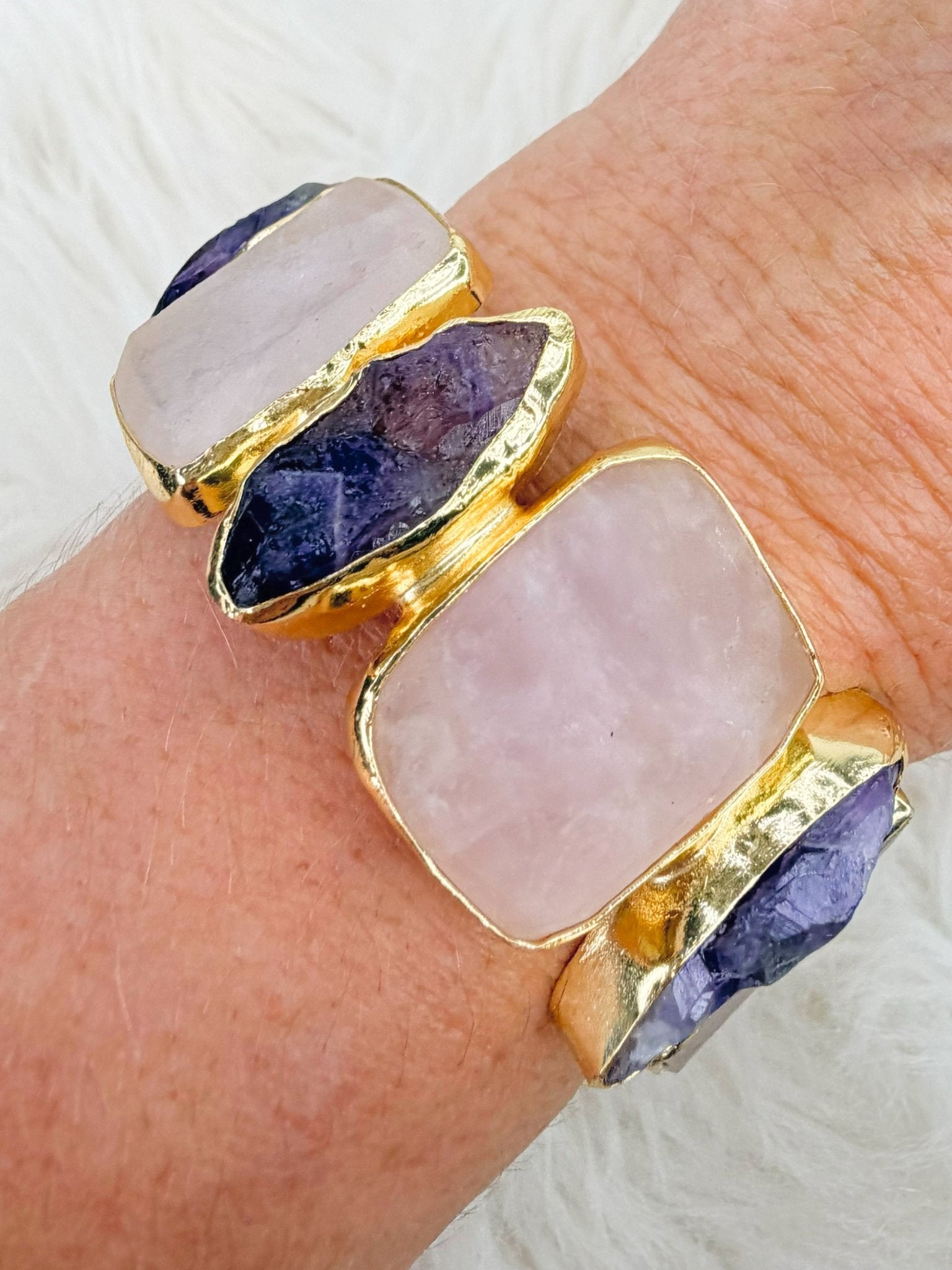 Lilac Dream Raw Stone Cuff - Jessi Jayne Boutique