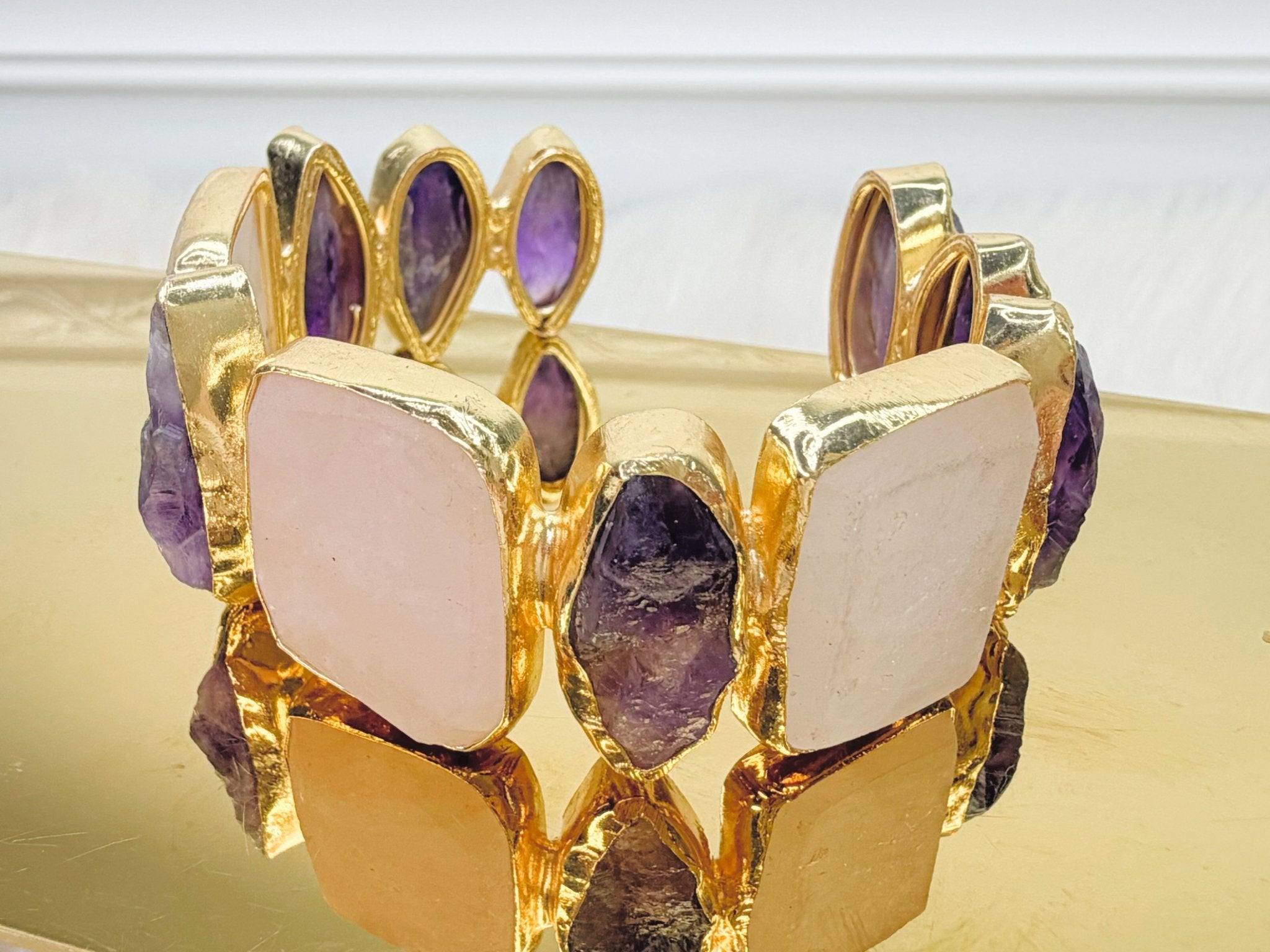 Lilac Dream Raw Stone Cuff - Jessi Jayne Boutique