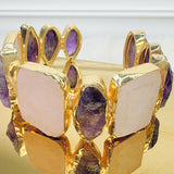 Lilac Dream Raw Stone Cuff