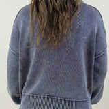 Stonewashed Mock Neck Sweater - Jessi Jayne Boutique
