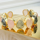 Blush & Sage Teardrop Stone Cuff - Jessi Jayne Boutique