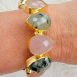Blush & Sage Teardrop Stone Cuff - Jessi Jayne Boutique