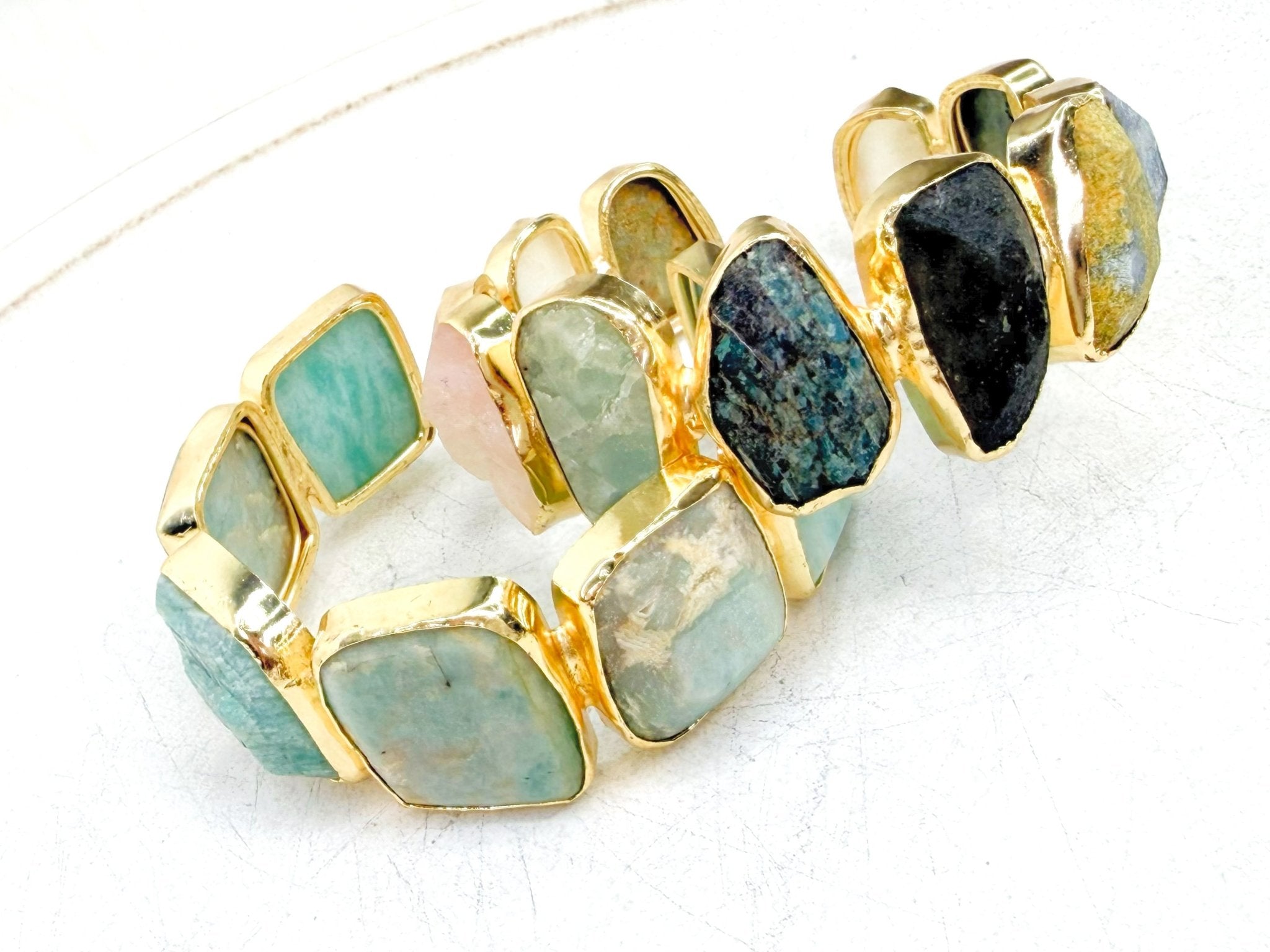 Seafoam Square Stone Cuff - Jessi Jayne Boutique