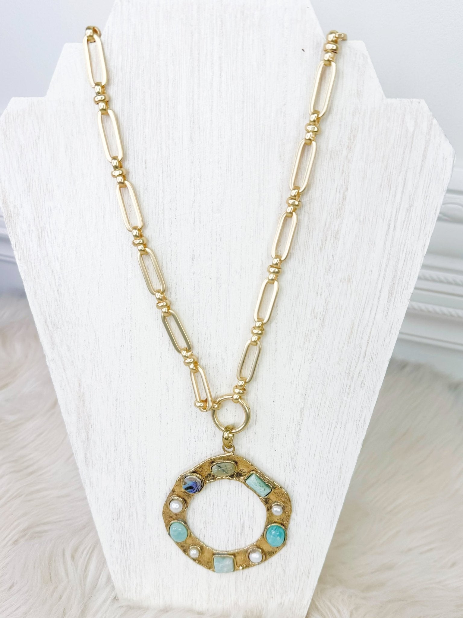 Seaside Treasure Open Pendant Necklace - Jessi Jayne Boutique