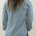 Maple Grove Navy Stripe Henley Top - Jessi Jayne Boutique