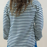 Maple Grove Navy Stripe Henley Top - Jessi Jayne Boutique
