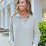 Sandstone Snap Henley Knit Top - Jessi Jayne Boutique