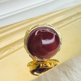 Black Cherry Oval Stone Ring