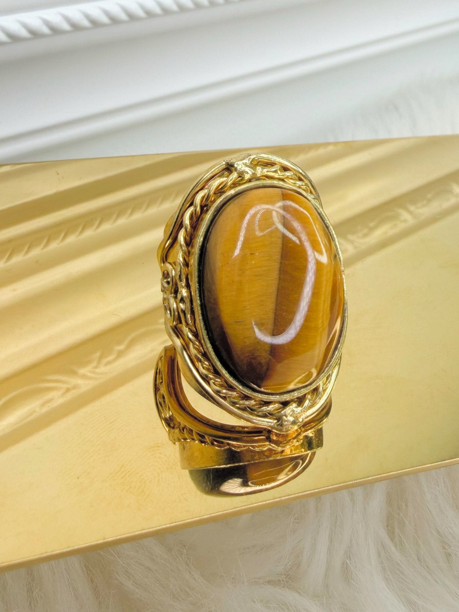 Golden Hour Tiger Stripe Stone Ring - Jessi Jayne Boutique