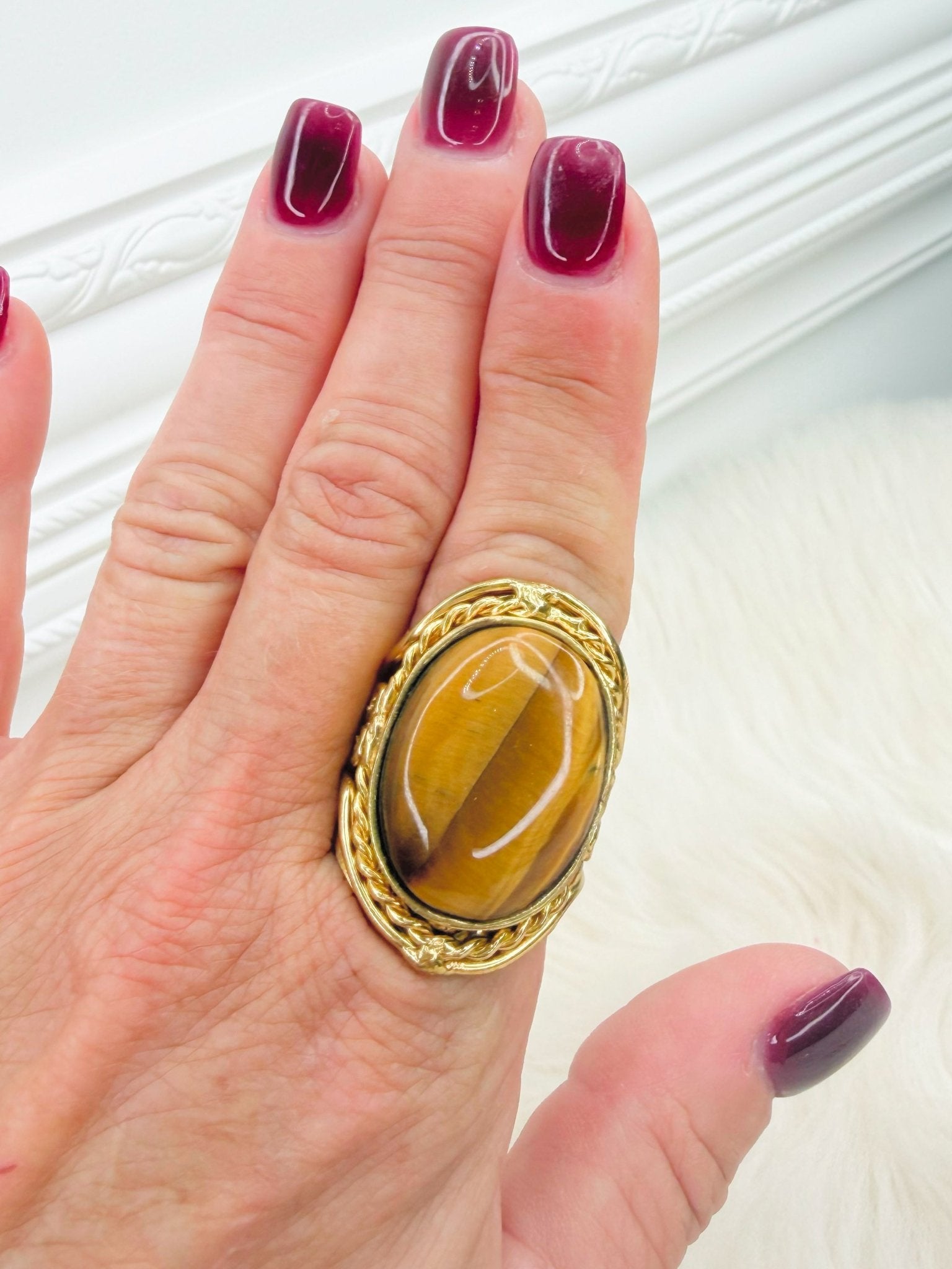 Golden Hour Tiger Stripe Stone Ring - Jessi Jayne Boutique