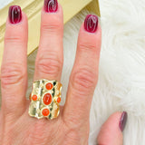 Sunset Coral Cluster Ring