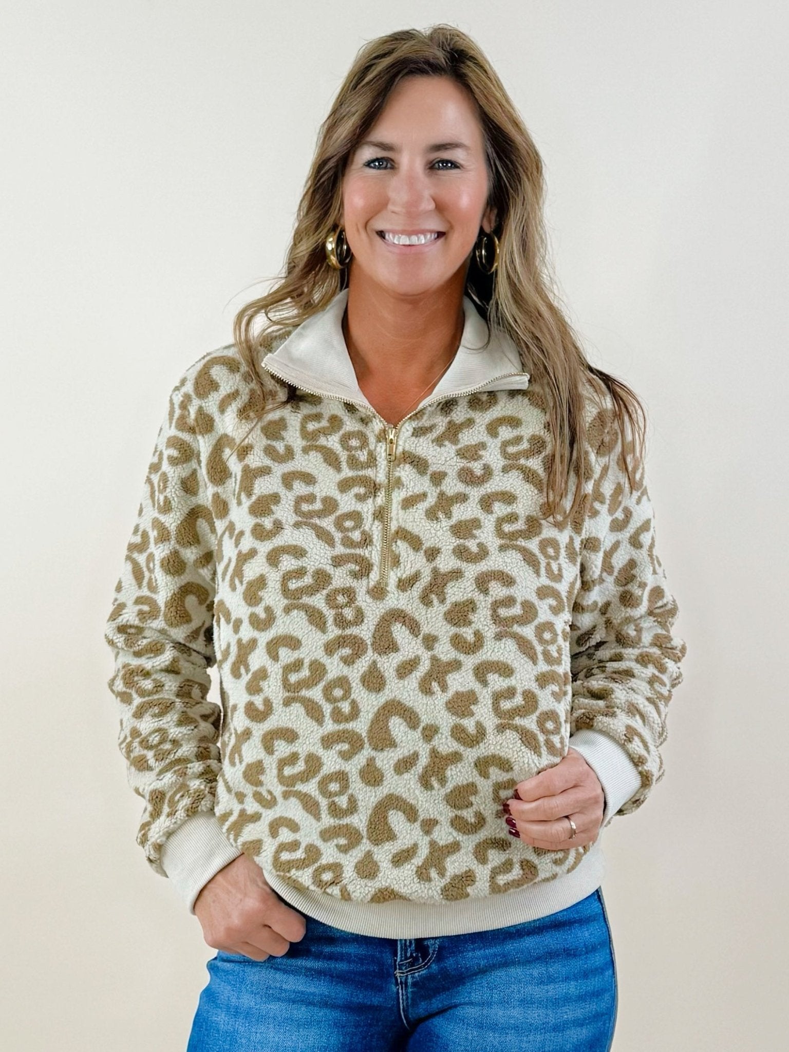 Wild Comfort Leopard Quarter - Zip Pullover - Jessi Jayne Boutique