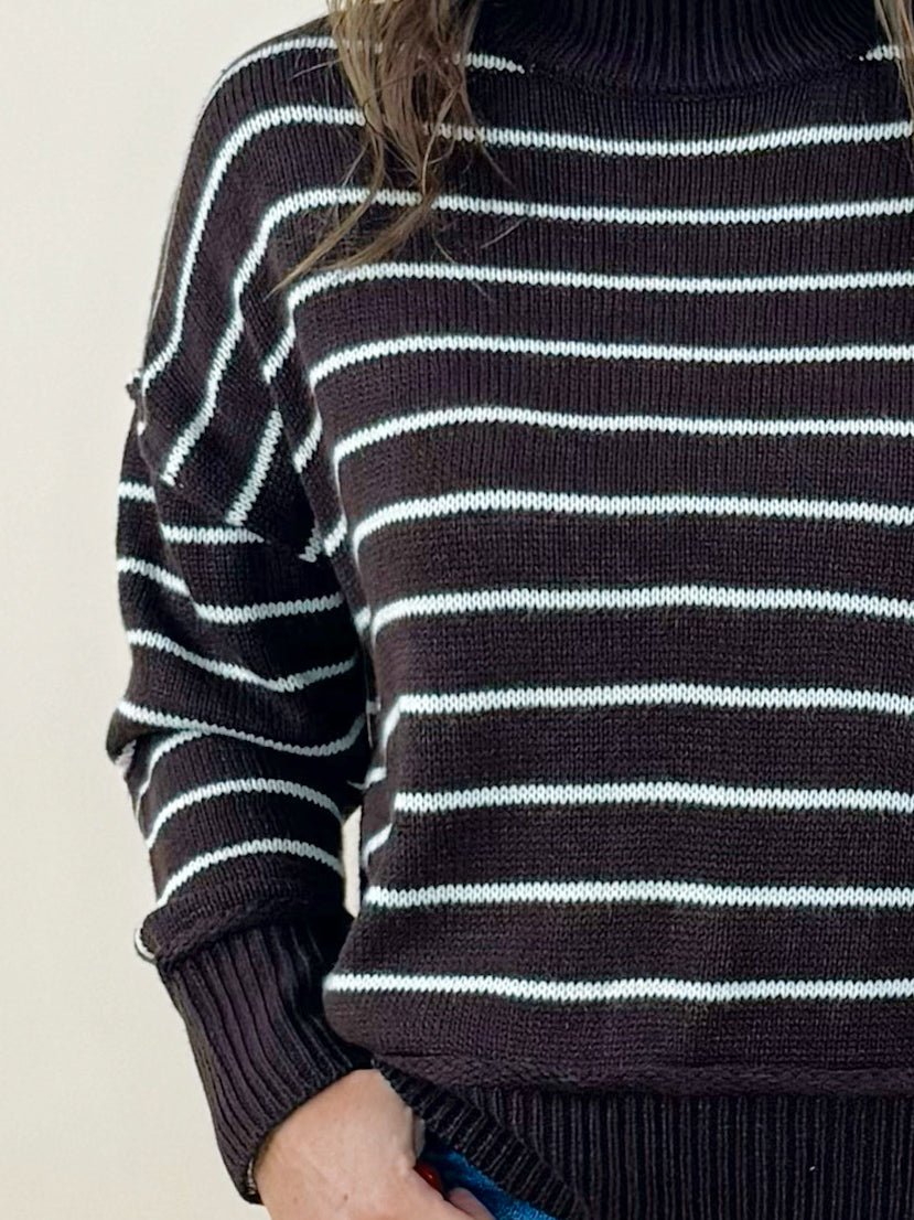 Chestnut Stripes Knit Pullover - Jessi Jayne Boutique