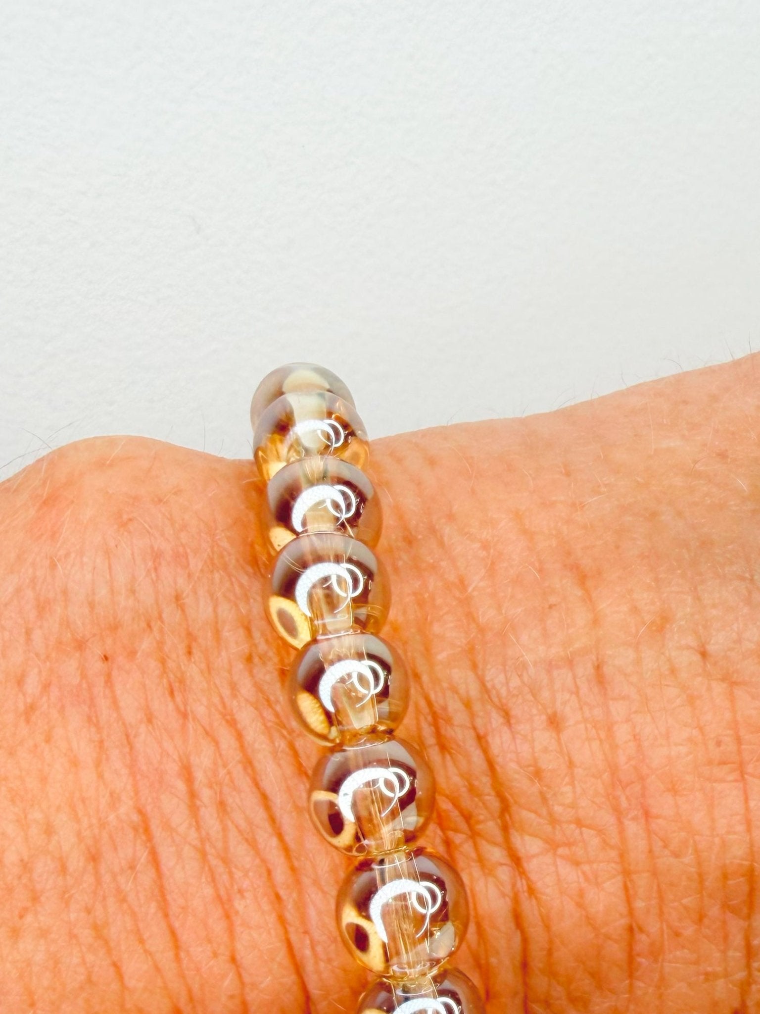 Champagne Toast Beaded Stretch Bracelet - Jessi Jayne Boutique