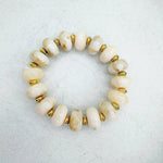 Vanilla Cream Chunky Stretch Bracelet - Jessi Jayne Boutique