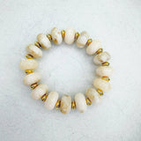 Vanilla Cream Chunky Stretch Bracelet - Jessi Jayne Boutique