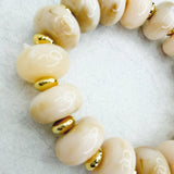 Vanilla Cream Chunky Stretch Bracelet - Jessi Jayne Boutique