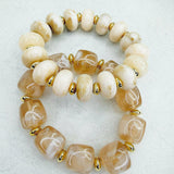 Vanilla Cream Chunky Stretch Bracelet - Jessi Jayne Boutique