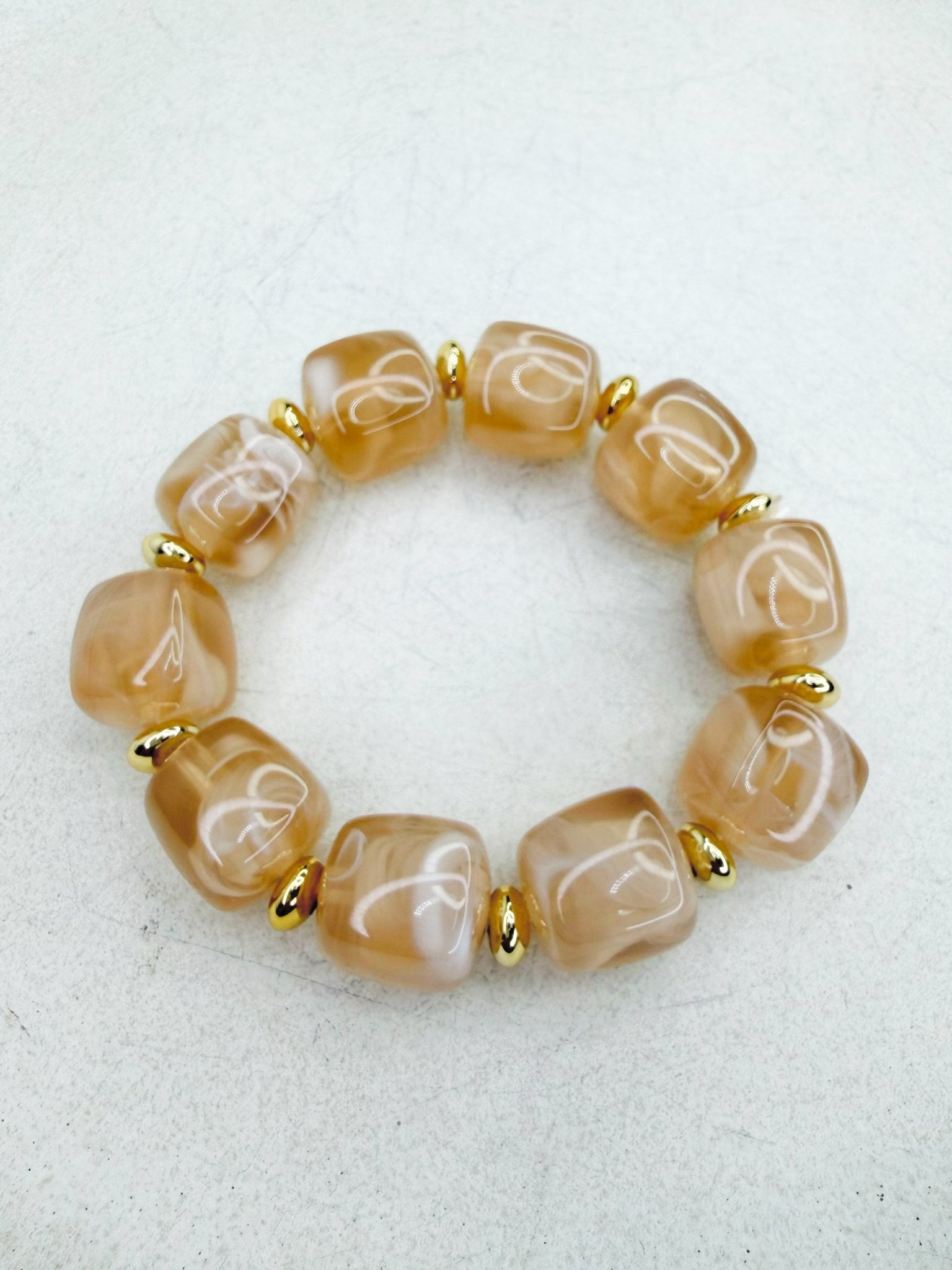 Honey Swirl Chunky Stretch Bracelet - Jessi Jayne Boutique