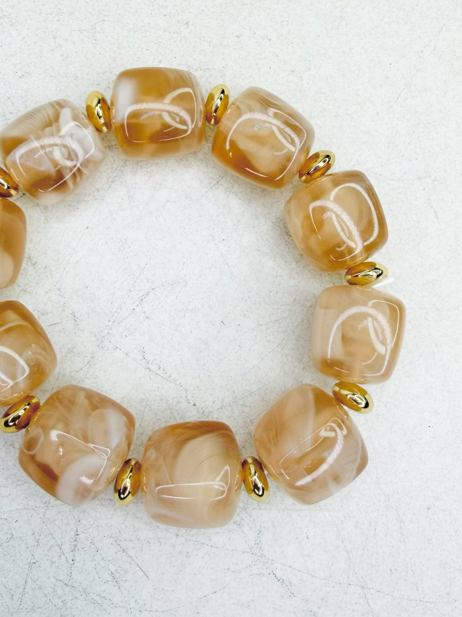 Honey Swirl Chunky Stretch Bracelet - Jessi Jayne Boutique