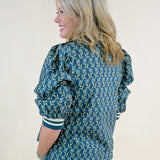 Garden Stripe Half Zip Top