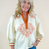 Desert Bloom Embroidered Top