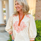 Desert Bloom Embroidered Top