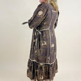 Mocha Botanical Midi Dress