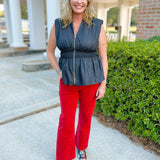 Power Hour Black Peplum Top